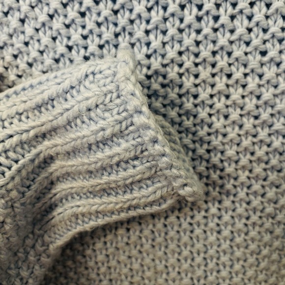 A.n.a. Chunky Knit Sweater Blue Turtleneck Minimalist Homey Costal  Cozy Size L - Picture 5 of 8